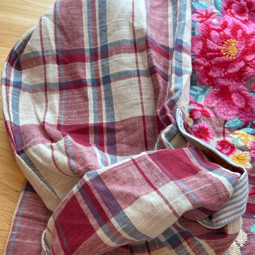 NWT Savanna Jane Blue and Red Plaid Shirt Small - Picture 5 of 7